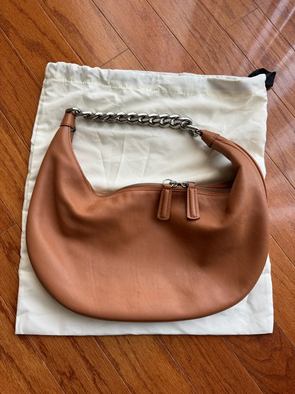 STAUD Sasha Chain Hobo Bag Tawny